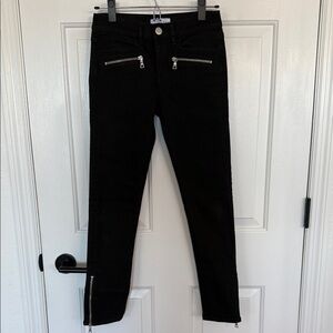 LOFT Black Skinny Jeans with Zipper Details Size 25/0